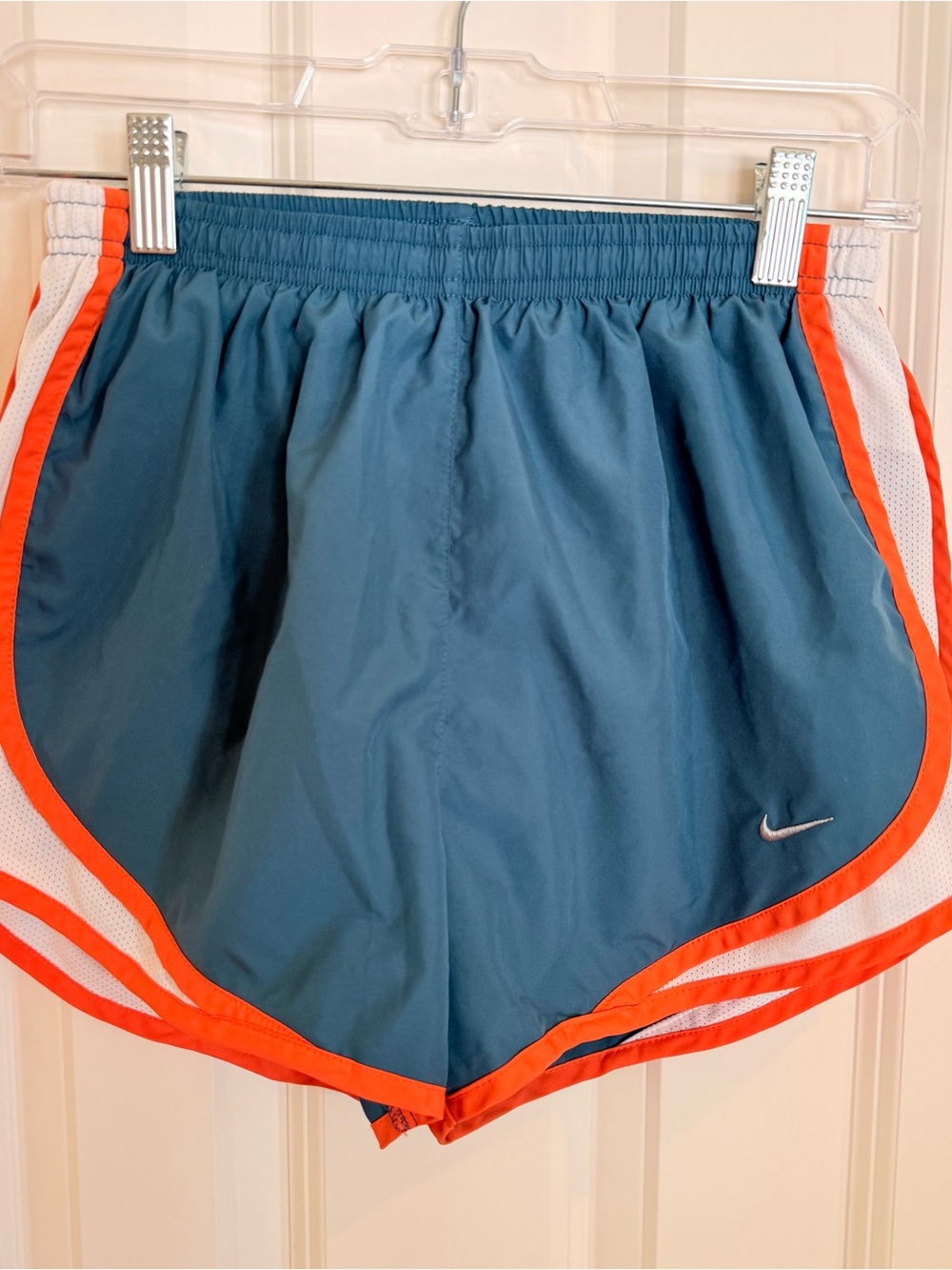Nike Women’s Teal Athletic Shorts with Orange Trim